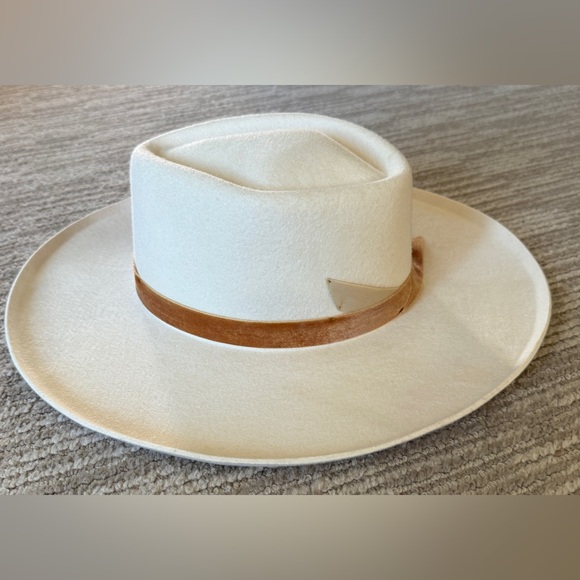 Lack Of Color Cream Wool Fedora with Brown Band, size M(57cm) main image 4